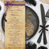 Elegant Paarse middeleeuwse renaissance bruiloft m Menu