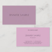 Elegant Paarse Modern Eenvoudige Sjabloon Professi Visitekaartje (Voorkant / Achterkant)