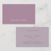 Elegant Paarse moderne, minimale Sjabloon Trendy Visitekaartje (Voorkant / Achterkant)