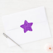 Elegant Paarse monochromatische  Floral Damask Ster Sticker (Envelop)