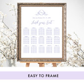 Elegant Paarse Monogram Bruiloft Zitplaatjes Teken Poster