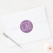 Elegant Paarse Monogram Initiaal Bruiloft Sticker (Envelop)