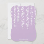 Elegant Paarse mousserende lichten Quinceañera Kaart (Achterkant)