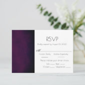 Elegant Paarse Ombre Modern Wedding RSVP Kaart (Staand voorkant)