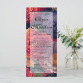 Elegant paarse oranje waterverf bloemenprogramma (Staand voorkant)