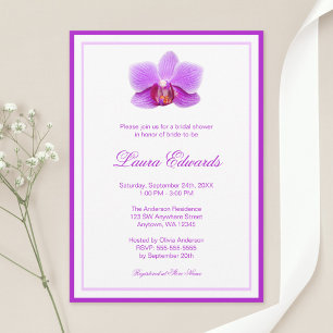 Elegant Paarse orchidee Vrijgezellenfeest Kaart