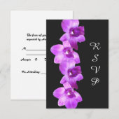 Elegant Paarse orchideeën RSVP-kaart RSVP Kaartje (Voorkant / Achterkant)