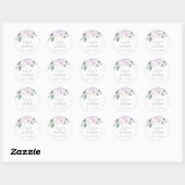 Elegant Paarse Orchids en Greenery Wedding Ronde Sticker (Vel)