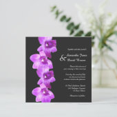 Elegant Paarse Orchids Weddenschap Kaart (Staand voorkant)