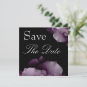 Elegant PAARSE Petals Wedding Save the Date Invite (Staand voorkant)