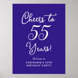 Elegant Paarse Proost op 55 Jaar Verjaardagsfeest Poster
