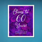 Elegant Paarse Proost op 60 jaar 60ste verjaardag Poster