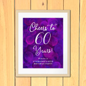 Elegant Paarse Proost op 60 jaar 60ste verjaardag Poster