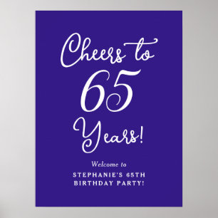 Elegant Paarse Proost op 65 jaar 65e verjaardag Poster