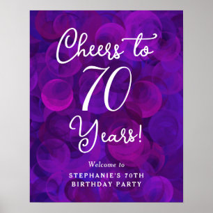 Elegant Paarse Proost op 70 Jaar 70ste Verjaardag Poster