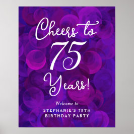 Elegant Paarse Proost op 75 Jaar 75e Verjaardag Poster
