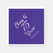 Elegant Paarse Proost op 75 Jaar 75e Verjaardag Servet (Voorkant)