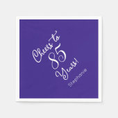 Elegant Paarse Proost op 85 Jaar 85e Verjaardag Servet (Voorkant)