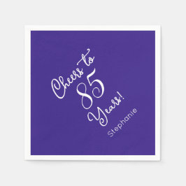 Elegant Paarse Proost op 85 Jaar 85e Verjaardag Servet
