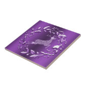 Elegant Paarse rendierkerst Tegeltje (Zijkant)