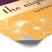 Elegant Paarse repetitie diner welkom Poster (Hoek)