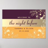 Elegant Paarse repetitie diner welkom Poster (Voorkant)