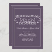 Elegant Paarse repetitie Inbeluitnodiging Kaart (Voorkant / Achterkant)