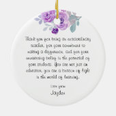 Elegant Paarse Roos Geweldige Leraar Gift Keramisch Ornament (Achterkant)