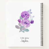 Elegant Paarse Roos Geweldige Leraar Gift Notitieboek (Achterkant)