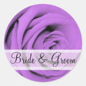 Elegant Paarse Roos Wedding Stickers (Voorkant)