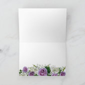 Elegant Paarse Rose Boeket Bloemen Bruiloft Dank Bedankkaart (Binnen)