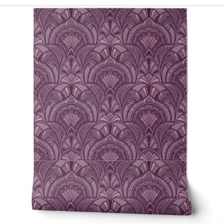 Elegant Paarse Roze Art Deco verwijderbare Behang