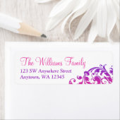 Elegant Paarse roze bloeien Etiket (Insitu)