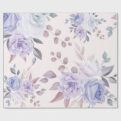 Elegant paarse roze floraal cadeaupapier (Vlak)