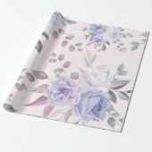 Elegant paarse roze floraal cadeaupapier (Uitgerold)