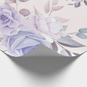 Elegant paarse roze floraal cadeaupapier (Hoek)
