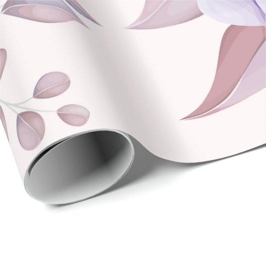 Elegant paarse roze floraal cadeaupapier (Rol Hoek)