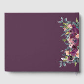 Elegant Paarse roze Floral Wedding Gastenboek (Achterkant)