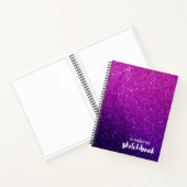 Elegant Paarse Roze Glitter Schetsboek Notitieboek