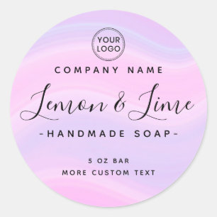 Elegant paarse roze rond productlabel ronde sticker