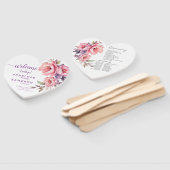 Elegant Paarse Roze Roze Pioen Bruiloft Programma Handwaaier (Niet-gemonteerd)