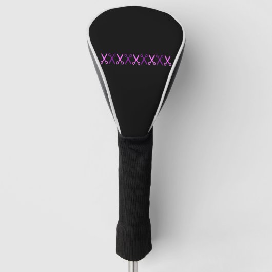 Elegant Paarse roze schaar Golfheadcover (Voorkant)