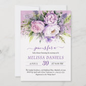 Elegant Paarse & Roze Tuin Bloemen Baby shower Kaart (Voorkant)