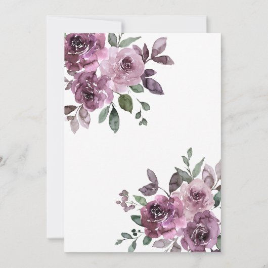 Elegant Paarse Rozen 100ste verjaardagsfeestje Kaart (Achterkant)