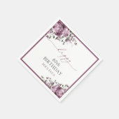 Elegant Paarse Rozen 60ste verjaardagsfeestje Servet (Hoek)