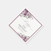 Elegant Paarse Rozen 70ste verjaardagsfeestje Servet (Hoek)