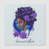 Elegant Paarse Rozen Afro Woman (Voorkant)