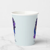 Elegant Paarse Rozen Afro Woman Papieren Bekers (Links)