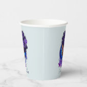 Elegant Paarse Rozen Afro Woman Papieren Bekers (Rechts)