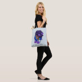 Elegant Paarse Rozen Afro Woman Tote Bag (Op model)